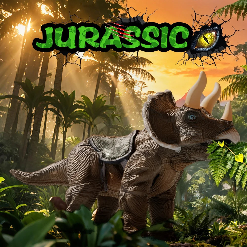 Dinosaur Ride on Toy ,Indoor/Outdoor Play Gift for Kids(Triceratops) | Safety Realistic Triceratops Push Car,Three Sound Effects,Sound and Light Effects,Pp Multi-Terrain Wheels,Ergonomic Design