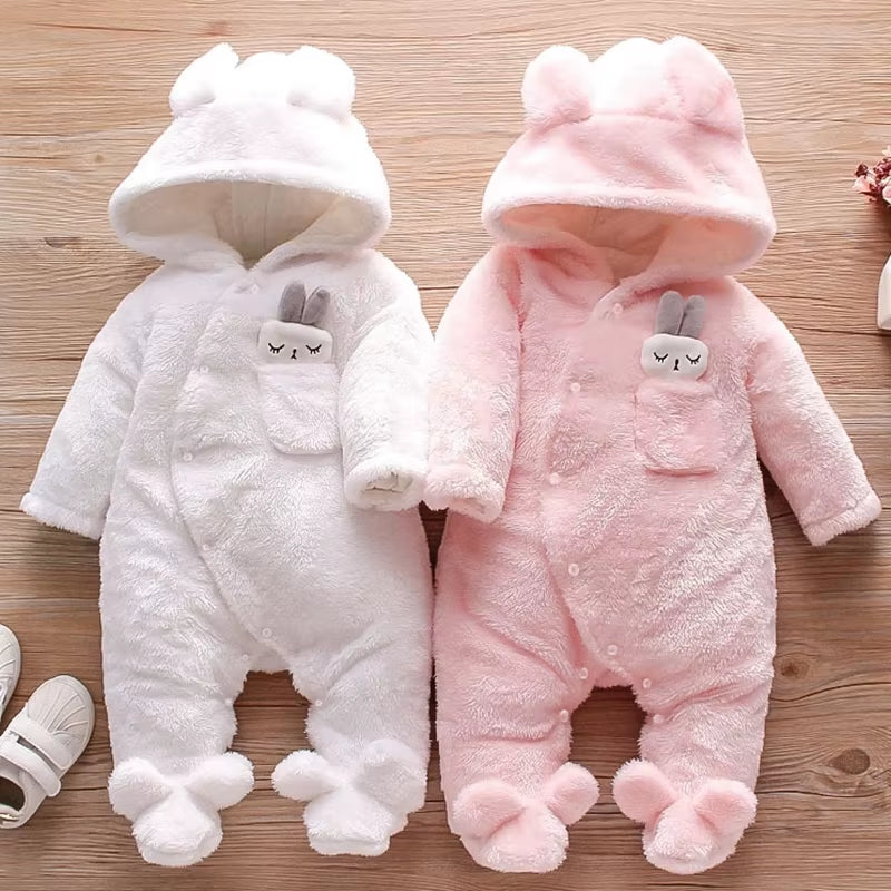 Snugglepals – Plush Cartoon Baby Romper for Autumn & Winter