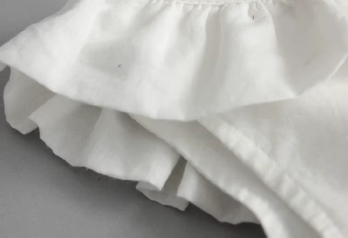 Sunlily – Backless White Summer Dress for Baby Girls