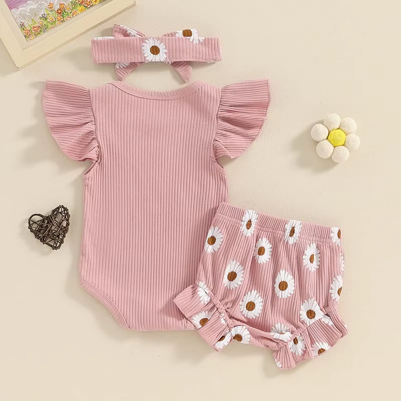 Auntielove – 3-Piece Summer Set for Baby Girls