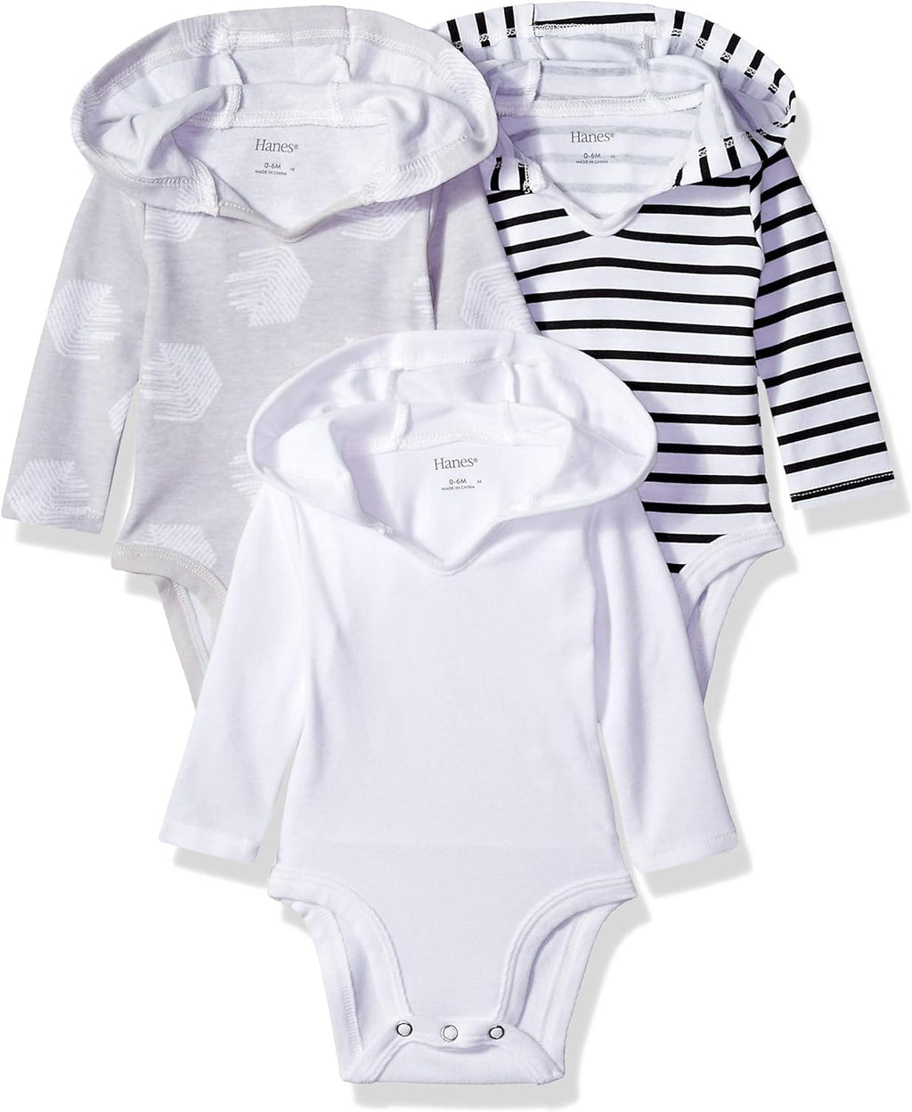 Baby-Girls Ultimate Baby Flexy 3 Pack Hoodie Bodysuits