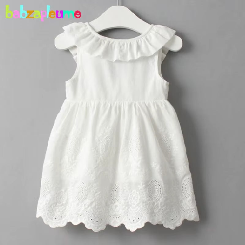 Sunlily – Backless White Summer Dress for Baby Girls