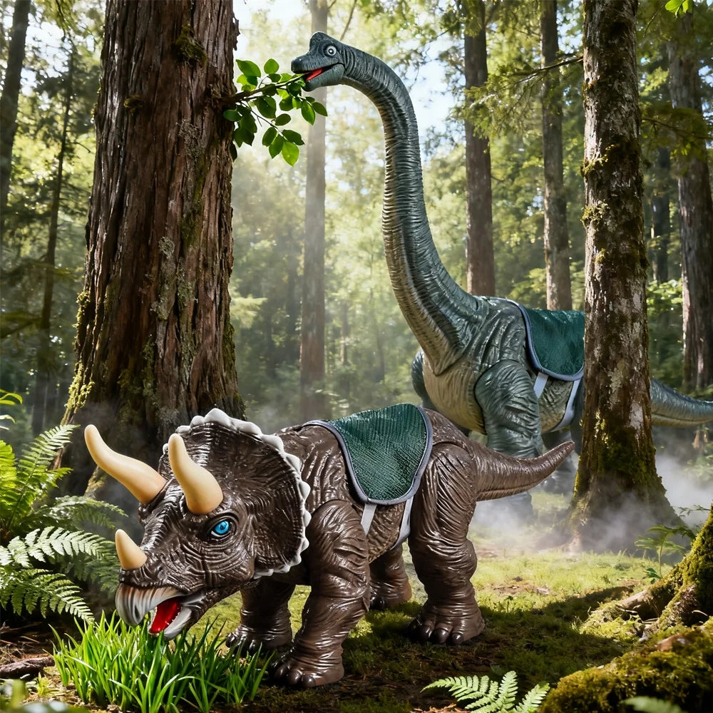 Dinosaur Ride on Toy ,Indoor/Outdoor Play Gift for Kids(Triceratops) | Safety Realistic Triceratops Push Car,Three Sound Effects,Sound and Light Effects,Pp Multi-Terrain Wheels,Ergonomic Design