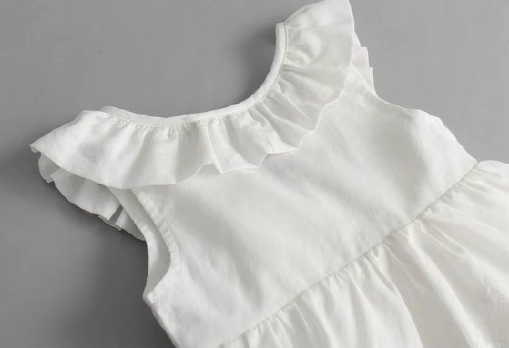 Sunlily – Backless White Summer Dress for Baby Girls
