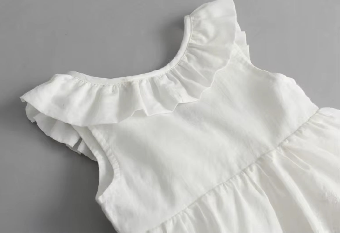 Sunlily – Backless White Summer Dress for Baby Girls