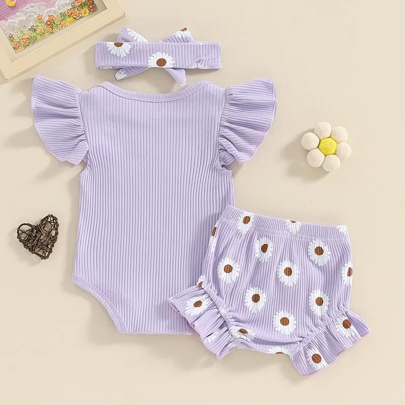 Auntielove – 3-Piece Summer Set for Baby Girls