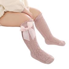 Princess Touch: Bow-Embellished Cotton Knee Socks for Baby Girls