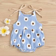 Daisy Days – Baby Girl Summer Romper with Tie Straps