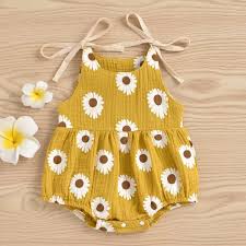 Daisy Days – Baby Girl Summer Romper with Tie Straps