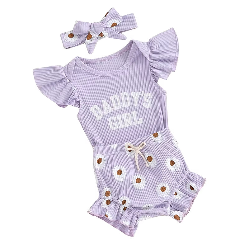 Auntielove – 3-Piece Summer Set for Baby Girls