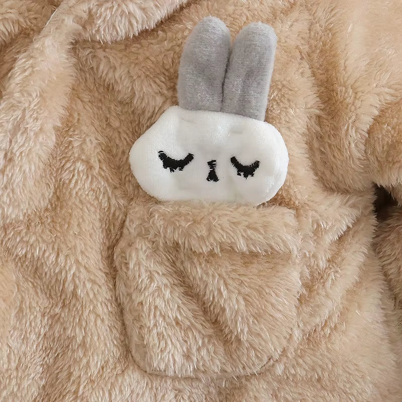 Snugglepals – Plush Cartoon Baby Romper for Autumn & Winter