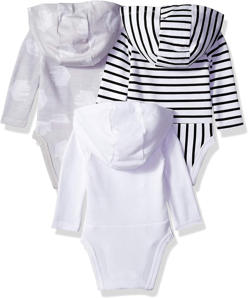 Baby-Girls Ultimate Baby Flexy 3 Pack Hoodie Bodysuits