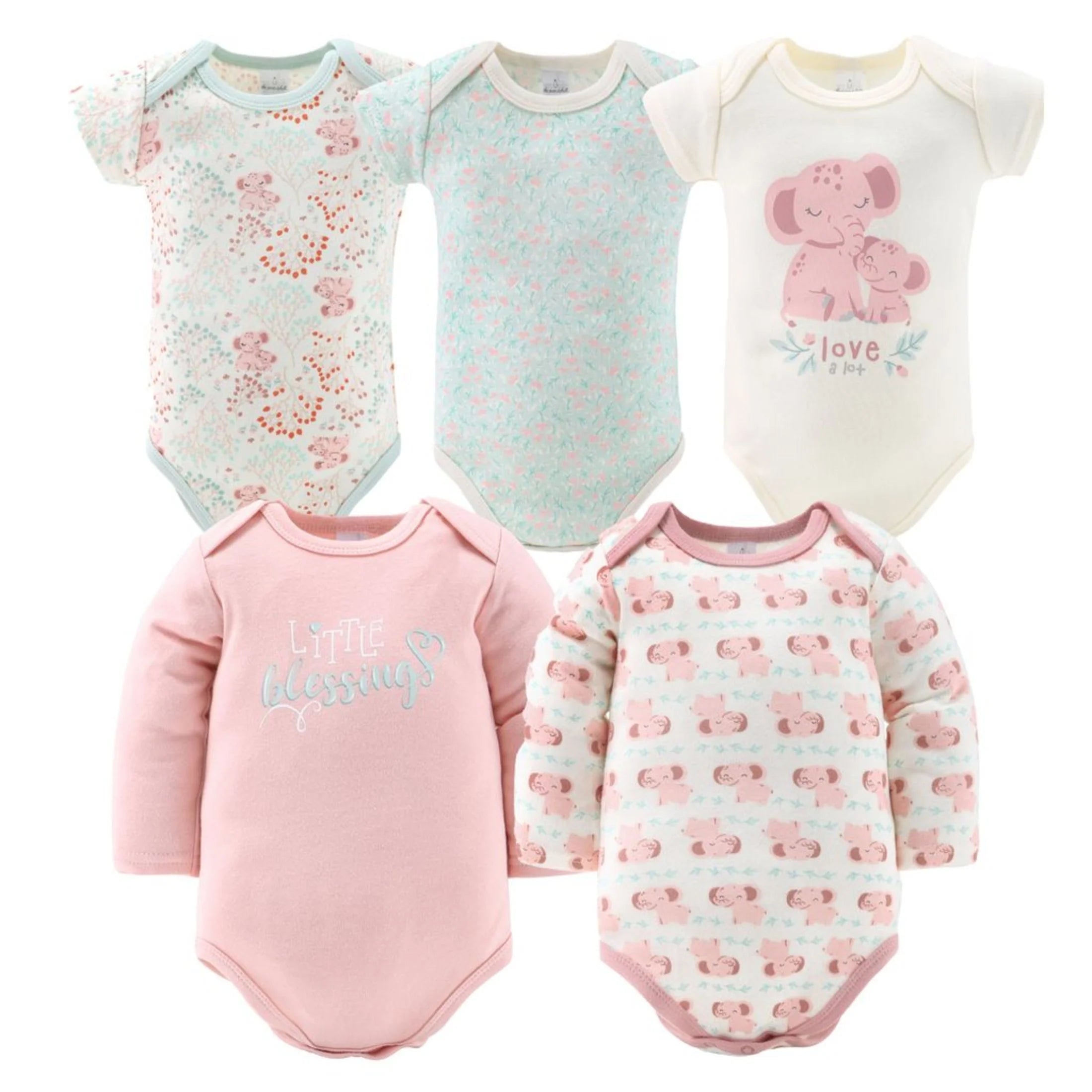 Newborn Layette Gift Set, Pink Floral Elephant, 30 Essential Pieces, 0-3 Months