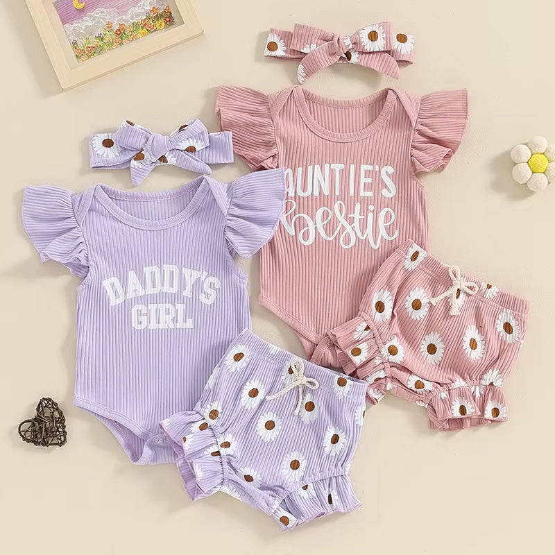 Auntielove – 3-Piece Summer Set for Baby Girls