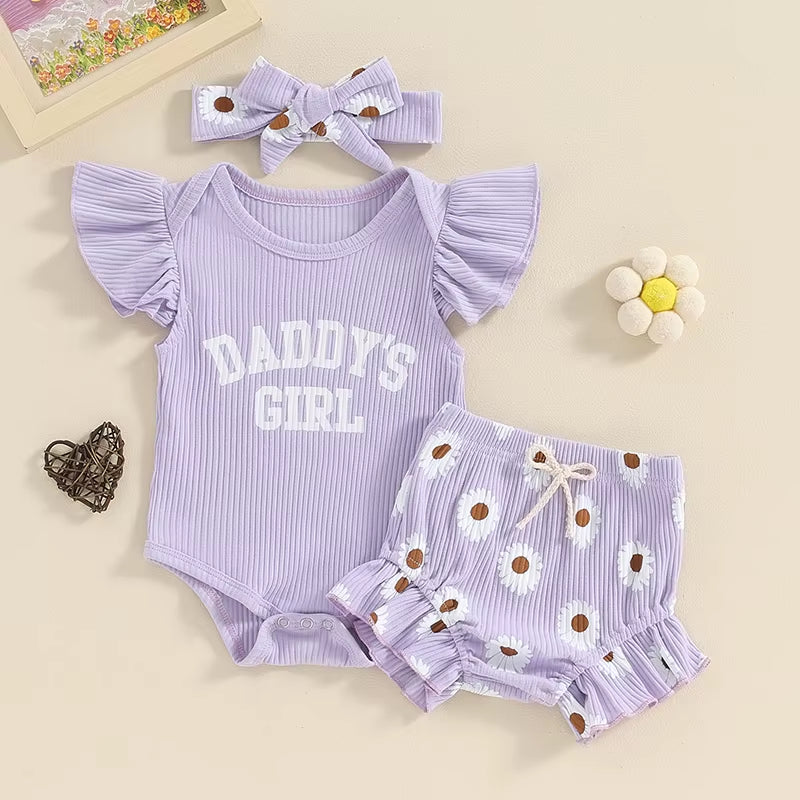 Auntielove – 3-Piece Summer Set for Baby Girls